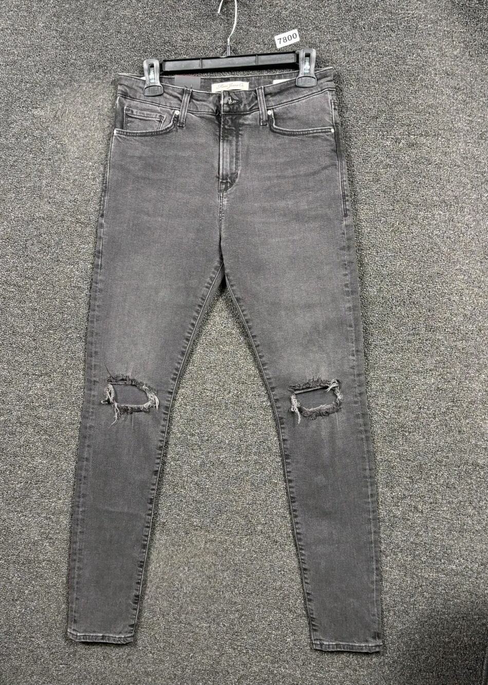 Mavi Lucy Jeans Womens Size 28 Gray Super High Rise Super Skinny Distressed